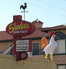 Slavko's Harbor Poultry
1224 S Pacific Ave, Los Angeles, CA 90731

Yummy place.  Also a great sign during Thanksgiving "Freshly Killed Turkyes"  

This is owned by the Frlekin Family!
